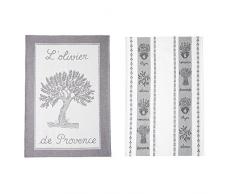 Coucke Lot de 2 Torchons, Coton, Noir, 75x50 cm