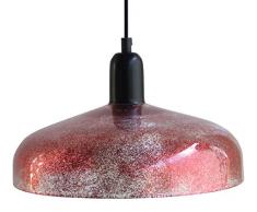 Tosel 14059 Suspension Glitter Dôme Verre 100 W E27 Rouge/argent