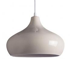 Luminaire Maria, suspension cÃ©ramique, 60 W, grÃ¨ge, Ã¸ 27 x H 18 cm