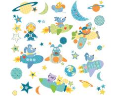 RoomMates Room Mates 54161 FUSEES Les Avions Chiens ET Chats REPOSITIONNABLES (51 Stickers), Papier, Multicolore, 48 x 8 x 8 cm