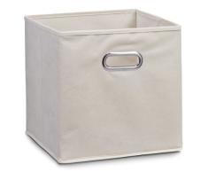 Zeller 14131 Boite de rangement en tissu beige, 28 x 28 x 28 cm