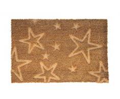 HERSIG Paillasson en Relief Stars, Naturel, 60 x 40 cm