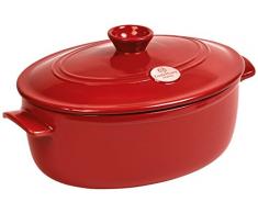 Emile Henry Eh344547 Cocotte Ovale Céramique Rouge Grand Cru 31 X 24,5 X 17,5 cm