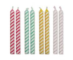 PME CA030 Lot de 24 Bougies, Plastique, Multicolore, 0,4 x 0,5 x 4,8 cm