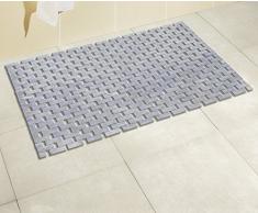 WENKO 22107100 Tapis de bain Bamboo Gris - avec envers en revÃªtement antiglisse, Bambou, Gris