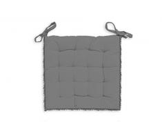 Soleil docre Dessus de Chaise capitonnÃ© en Coton Dentelle Gris, 40x40x5 cm