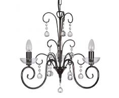 Atanea Lustre à 3 lampes Finition chrome noir