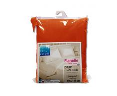 Nuit des Vosges 2228113 Caen Drap Housse Flanelle Unie/Coton Rouille 90 x 190 cm