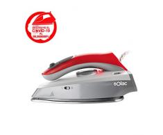 SOLAC S91866700, Fer Ã Repasser de Voyage PV1651 Viaggio, S918667, 1000W, poignet pliable, bi-tension, 1000 W, Rouge, Acier inoxydable