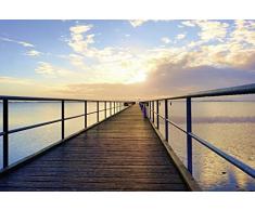 Papier Peint poster panoramique PONTON SUR LA MER 4 x 2,70 m | DÃ©co et photo murale XXL QualitÃ© HD Scenolia