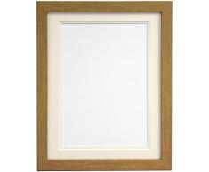 FRAMES BY POST Cadre Photo Largeur H7, 25Â mm dÃ©paisseur, avec Contour Blanc, Bois Dense, chÃªne, 16 x 12 Image Size 12 x 10 inch
