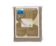 Nuit des Vosges Cotoval Drap Housse Tête et Pied Relevable Coton Cannelle 160 x 200 cm