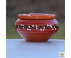 Yodeco - Cendrier petit modÃ¨le anti fumÃ©e TatouÃ© orange - D 10 cm