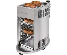 ProfiCook PC-GBS 1178 Beef Barbecue haute performance en acier inoxydable de haute qualité avec 2 grilles de cuisson, bac de récupération de graisse, réducteur de pression de gaz et tuyau pour DE + AU
