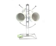 Shine ss-990 Support pour tasse en mÃ©tal chromÃ© pour bar Ã la maison, restaurant (6 tasses darbre)