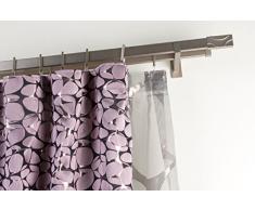 InCasa Double Tringle Ã Rideaux: 31 x 12 mm, L. 180 cm. en Acier satinÃ© â Complet