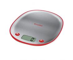 Terraillon Balance de Cuisine, Tare, Conversions Liquides, Poignée intégrée, Portée 5 kg, Macaron Inox, Cerise