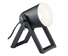 Reality, Lampe de table, Marc, Metale, noir mat, Corps: Bois naturel, noir mat, 1xE27, max.25,0 W