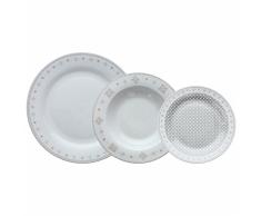 Tognana Vichy Service de table 18Â piÃ¨ces, porcelaine, beige
