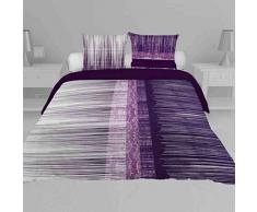 Soleil docre Graphique, Parure, Housse de Couette, Coton, Violet, 140 x 200 cm