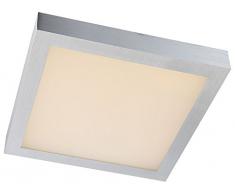 Globo Tamina Plafonnier à LED Aluminium et acrylique Argenté