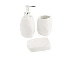 Ho-Me In Rombo Home Gabriel Set de Salle de Bains, Faience, Blanc