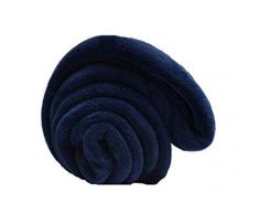 Soleil dOcre Plaid POLAIRE microfibre Marine - 110x160 cm