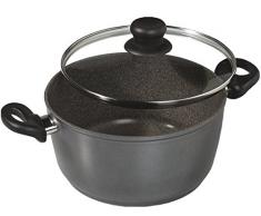 Stoneline Faitout avec Couvercle en Verre, Fonte daluminium, Gris, 18 cm