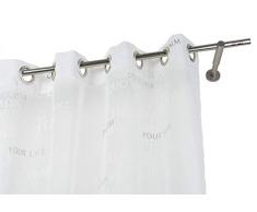 Tringle à rideaux: à 20 mm sans anneaux, L. 340 cm. avec tappo chic en acier satiné, avec de longues supports - complet