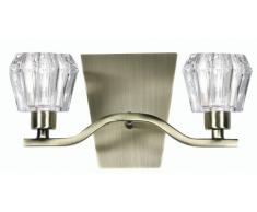 Oaks Lighting Vita Applique murale finition en laiton Antique c/O Abat-jours en verre Transparent