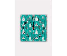 Bonamaison Horloge Murale en MDF, Multicolore, 30 x 30 cm