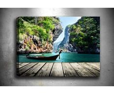 Bonamaison Peinture sur toile, multicolore, 40 x 60 cm - Conçu et fabriqué en Turquie