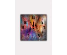 Bonamaison Horloge Murale en MDF, Multicolore, 30 x 30 cm