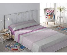 Secaneta Stilia Parure de lit 3 piÃ¨ces avec Drap-Housse, Drap Plat et taie doreiller Violet 150 x 190/200 cm