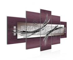 Tableau decoration murale Abstrait 200 x 100 cm - XXL Impression sur Toile Salon Appartment 5 Parties - prÃªt Ã accrocher - 103951c