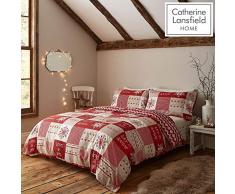 Catherine Lansfield Let It Snow Parure pour Couette, Red, Simple
