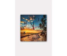 Bonamaison Horloge Murale en MDF, Multicolore, 30 x 30 cm