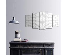 Bonamaison DÃ©coration Murale Ensemble de 5 Impression sur Toile, Dimensions: 100 x 60 Cm - ConÃ§u et fabriquÃ© en Turquie