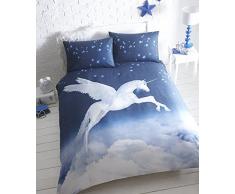 Housse De Couette pour Lit Double avec 2 Taies doreiller Motif Licorne