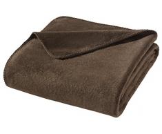 WOHNWOHL Plaid Bien, Coton, Marron foncÃ©, 200Â x 150Â cm