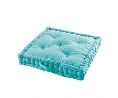 COUSSIN DE SOL 60 x 60 x 10 CM COTON UNI PANAMA MENTHE
