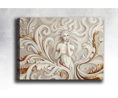 Bonamaison Peinture sur toile, multicolore, 70 x 100 cm - Conçu et fabriqué en Turquie