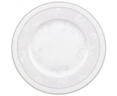 Villeroy & Boch - Assiette de Petit-Déjeuner Gray Pearl, Petite Assiette au Décor Filigrane en Porcelaine Bone, Compatible Lave-Vaisselle, 220 mm