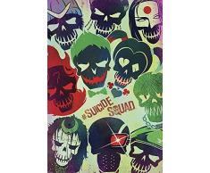 empireposter 732484Â Suicide SquadÂ âÂ SkullsÂ âÂ RÃ©tro Impression Film Poster, Papier, Multicolore, 91,5Â x 61Â x 0,14Â cm