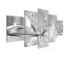 Tableau decoration murale Fleurs 200 x 100 cm - XXL Impression sur Toile Salon Appartment 5 Parties - prêt à accrocher - 201351c