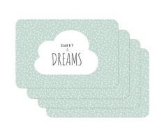 Venilia Set de table DREAMS, 45 x 30 cm, 4 pcs, antidÃ©rapant rÃ©siste Ã la chaleur et fait, PolypropylÃ¨ne, 59070