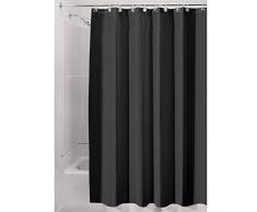 iDesign rideau de douche, rideau douche en polyester impermÃ©able avec ourlet renforcÃ©, rideau de bain lavable de taille 180,0 cm x 200,0 cm, noir
