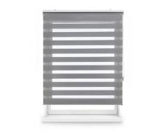 Blindecor Lira Store Enrouleur Double Tissage, Jour/Nuit Gris Argent, 120Â xÂ 180Â cm