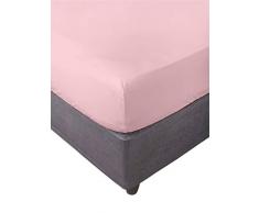 Miracle Home Drap housse élastique, doux et confortable, 50 % coton, 50 % polyester, rose, 90 x 200 cm