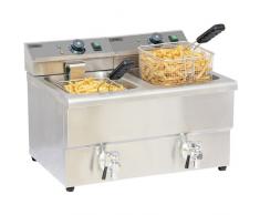 Casselin CFEV82 - Friteuse Ã©lectrique avec vanne de vidange 2 x 8 litres